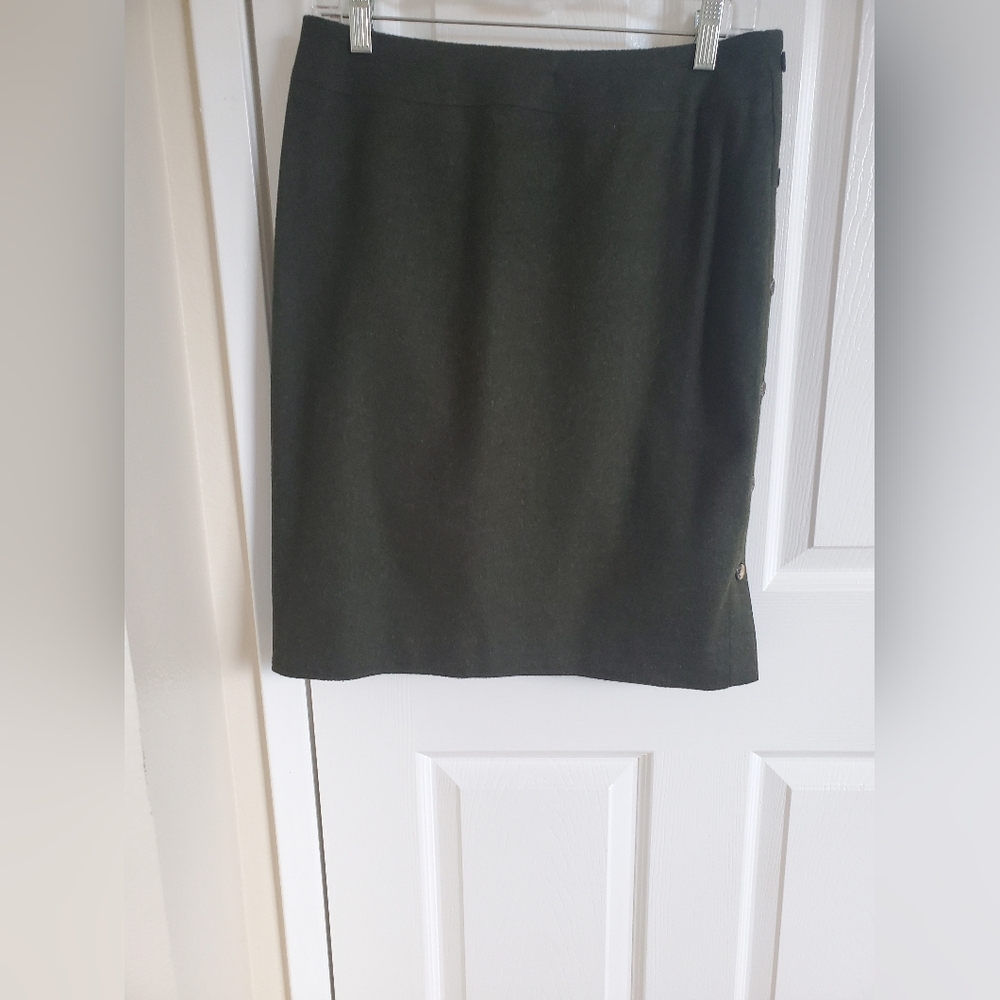 Carolina Herrera Green Wool Skirt